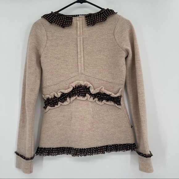 Sparrow Polka Dot Au Fait Merino Wool Cardigan Sweater - Picture 2 of 8